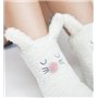 Cisixin Chaussettes Antidérapantes, Chaussettes de Dessin Animé Mignon en Lapin, Epaissi Chaud Chaussettes pour Femme