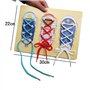 OFKPO Chaussure à Lacer en Bois Apprendre à Attacher des Lacets, Jouets Educatifs pour Enfants Précoces
