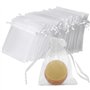 Lot De 100 Blanc Sachets En Organza
