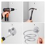 Porte Sèche Cheveux Support,Porte Sèche Cheveux Forme de Spirale,Support sèche Cheveux,Mural en Aluminium Support de Câble pour 
