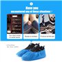 Milaloko Paquet de 100 couvre-chaussures jetables, couvre-bottes imperméables et antidérapants durables pour le bureau à domicil