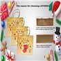 JOYISEN Pochette Cadeau 12 Pièces Sac Cadeau Noel Brun Sac Papier de Noel avec Poignée 120GSM Sac Papier Kraft pour Emballage de