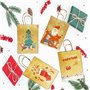JOYISEN Pochette Cadeau 12 Pièces Sac Cadeau Noel Brun Sac Papier de Noel avec Poignée 120GSM Sac Papier Kraft pour Emballage de