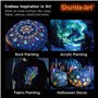 Shuttle Art Peinture Fluorescente, 12 Couleurs Kit Acrylique Luisant Dans Le Noir (2oz/60ml) avec Lampe UV, Glow in the Dark pou