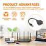 HUAREW Adaptateur Répartiteur RJ45 1 mâle vers 2 Femelles Ethernet Câble Extender pour Cat5 Cat5e Cat6 Cat7