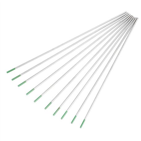 10Pcs Électrodes de Tungstène WP Pointe Verte pour Soudage Tig AC