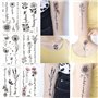 Rosymormor 16 Feuilles Tatouages Éphémères Branche de Fleur Femmes Filles, Faux Tatouages Papillon Noirs Imperméables pour Corps