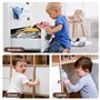 Magnetique Securite Placard Enfant(12 serrures + 3 Clés), Placard Bloque Porte BebeTiroir Armoires Verrous Sans Percer
