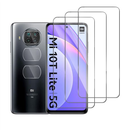 Pcircb [3+3 Pièces] Verre Trempé Compatible avec Xiaomi Mi 10T Lite 5G vitre protection