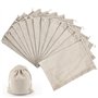ZFOEFO Lot de 20 Sacs en Tissu en Coton 30 * 19.5CM Sac Cordon Coton Mousseline Réutilisable Sacs Tissu Cordon Sac de Toile de J