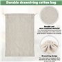 ZFOEFO Lot de 20 Sacs en Tissu en Coton 30 * 19.5CM Sac Cordon Coton Mousseline Réutilisable Sacs Tissu Cordon Sac de Toile de J