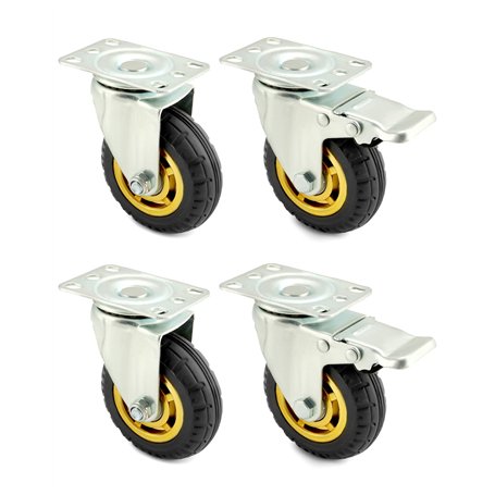 QWORK® Lot de 4 roulettes charge lourde 100 mm - jusqu'à 70 kg par roulettes - pour le déménagement de meubles et l'utilisation