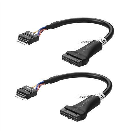 SIENOC Lot de 2 adaptateurs USB 3.0 20 broches femelle vers USB 2.0 carte mère 9 broches mâle