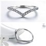 XFSRG Bague Femme Élégante avec Zirconium Bague Bijoux Bague Réglable pour Toutes Occasions Bague Argent pour Femme Elle