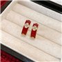 XFSRG Boucles d'Oreilles Femme Plaqué Or Rouge Fleur Fantaisie Créoles Pendantes Bijoux Pour Toutes Occasions