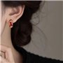 XFSRG Boucles d'Oreilles Femme Plaqué Or Rouge Fleur Fantaisie Créoles Pendantes Bijoux Pour Toutes Occasions