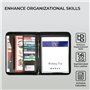 H&S Porte Document A4 avec Fermeture Éclair - Conferencier en Faux Cuir avec Bloc Note Juridique & 11 Emplacements Cartes de Vis