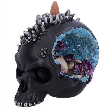 Nemesis Now Brûleur d'encens à refoulement Crystal Hatchlings - 14 cm - Bleu