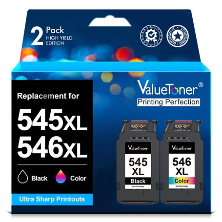 Valuetoner PG-545XL CL-546XL Cartouche pour Canon 545 546 XL pour Canon 545 et 546 XL pour Pixma MX495 MG2550s TR4550 TS3150 MG3