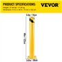 VEVOR Bollard de Sécurité 122x14 cm 2PCs, Borne de Sécurité en Tuyau d'Acier, Revêtement en Poudre Jaune, Barrière de Sécurité a