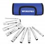 WORKPRO Jeu de 9 Clés à Bougie et à Pipe