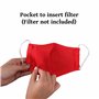 Lofbaz Tissu De Coton De Masque Facial En Tissu Avec Poche De Filtre Lavable Réutilisable (Rouge Vif - Paquet de 3, Adulte L)