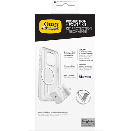 OtterBox Pack de Protection pour iPhone 16 Pro; Coque de Protection Fine Symmetry Series Clear MagSafe