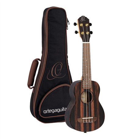 Ortega Guitars Ukulélé Soprano Acoustique – Série Timber – Housse Incluse – Ébène