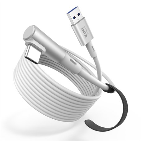 KIWI design Câble Link avec Chargement 5M Compatible avec Meta Quest 3s Quest 3 Quest 2/Pro/Pico 4 Accessoires et PC/SteamVR