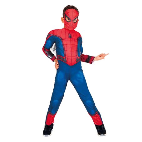 Rubies Costume Spiderman USM Deluxe pour garçons et filles avec poitrine musquée et masque