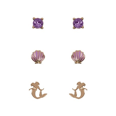 Disney Princess The Little Mermaid Purple & Gold Trio Earring Set SH00702YRVL