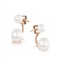 Crystalline Azuria Femme Boucles d'Oreilles Double Oreille Veste 18ct Plaqué Or Rosé avec Blancs imitation Perles