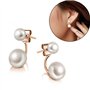Crystalline Azuria Femme Boucles d'Oreilles Double Oreille Veste 18ct Plaqué Or Rosé avec Blancs imitation Perles