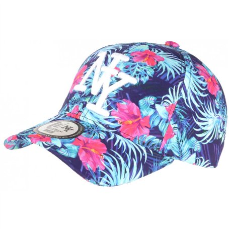 Hip Hop Honour Casquette Enfant Violette Fleurs Roses Tropicales Baseball NY Phuket de 7 a 12 Ans - Taille: Taille Unique - Coul