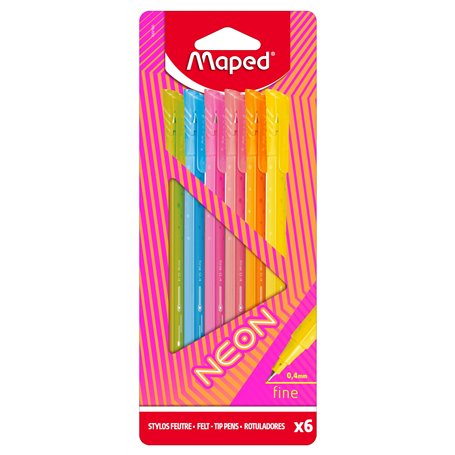 Maped - Feutres Graph'Peps NEON - Stylos Feutres Pointe Fine 0