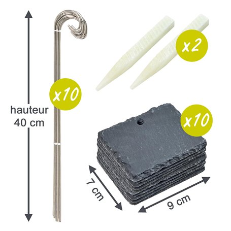 10 Etiquettes Ardoise Naturelle 9x7 cm