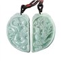 LXMYLI Véritable Véritable Jade Emerald Jade Jadee Sculpté Dragon Phoenix Double Couples Collier Collier Pendentif amulette pour