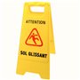 Panneau "ATTENTION SOL GLISSANT" de couleur jaune - Dimensions 600x300 mm