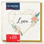 LE NAPPAGE ARTS DE LA TABLE 20 Serviettes en ouate 33x33cm 3plis Golden Love