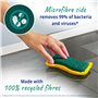 Spontex Flex & Wash éponges lavables en Machine et Lave-Vaisselle/éponges en Microfibre pour Une Double Utilisation : Vaisselle