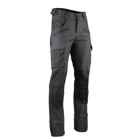 LMA Pantalon de Travail Argile Bicolore Gris/Noir avec Poche genouillère.