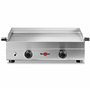 KRAMPOUZ Plancha Gaz SAVEUR - Plaque de Cuisson en Inox 64 x 33 cm - 3400 Watts - 2 Zones de Cuisson - 2 Brûleurs en Acier Inoxy