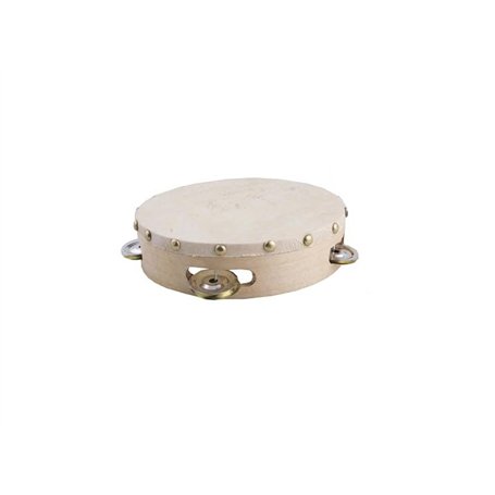 Lot de 12 - Tambourin bois avec peau 19cm