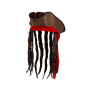 DEGUISE TOI - Chapeau Pirate Marron avec Perruque Adulte - Chapeau - Taille Unique - Marron - Accessoires pour déguisement - 100