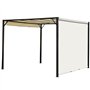 Outsunny Pergola tonnelle de Jardin pergola de Jardin avec auvent Coulissant 3 x 3 m en Acier époxy et Toile Polyester crème et 
