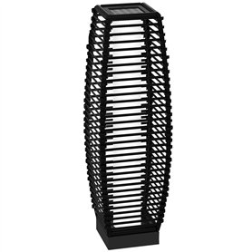 Outsunny Lampadaire d'extérieur solaire lampe de jardin sur pied en résine tressée luminaire LED de jardin en acier marche/arrêt