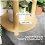Outsunny Étagère à plantes en bois 3 niveaux piédestal étagères rondes à fleurs support de pots de fleurs 41L x 39l x 68H cm