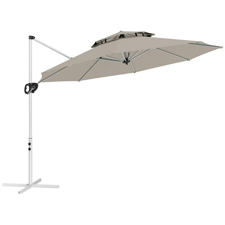 Outsunny Parasol déporté rond 3 x 2