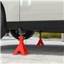 HOMCOM Lot de 2 chandelles Voiture, chandelles de Levage capacité 3 tonnes, Hauteur réglable de 290 à 418 mm, Grande Base avec g