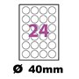 Etiquettes Adhésives - 360 étiquettes papier rondes - cercle de diametre 40 mm (4 cm) - Blanc Mat - pour imprimantes Laser et Je
